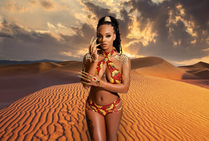 Flame - Maillot de bain 2 pièces - Wax africain