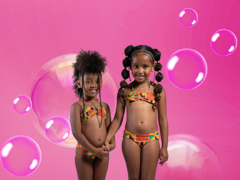 Maillot de Bain 2 pieces Wax africain Enfant Gladiane GLADIANE