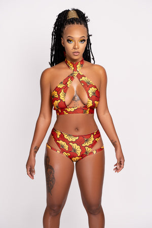 Ouvrir l&#39;image dans le diaporama, Flame - Maillot de bain 2 pièces - Wax africain
