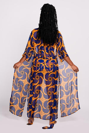 Ouvrir l&#39;image dans le diaporama, Tijani - Kimono de plage - wax africain
