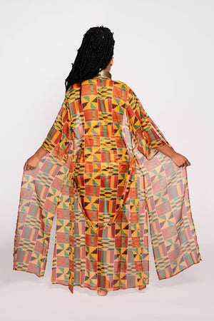 Ouvrir l&#39;image dans le diaporama, Doudou - Kimono de plage - wax africain

